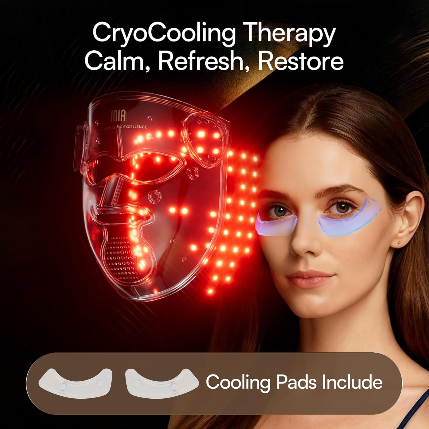 INIA Glow 4D Wireless Red Light Therapy Mask for face - Image 8